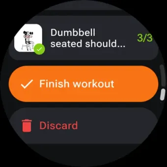 Finish workout summary on the watch
