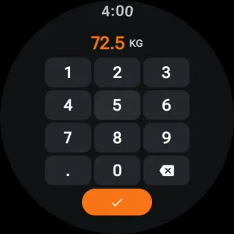 Weight keypad on the watch